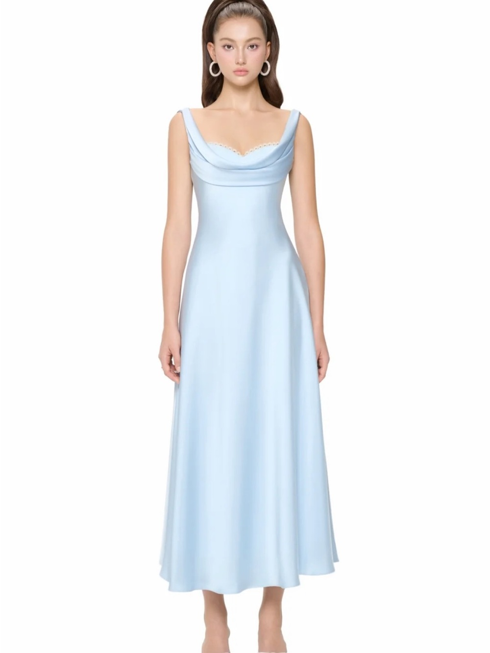 Jubin Mila Dress Silk Powder Blue